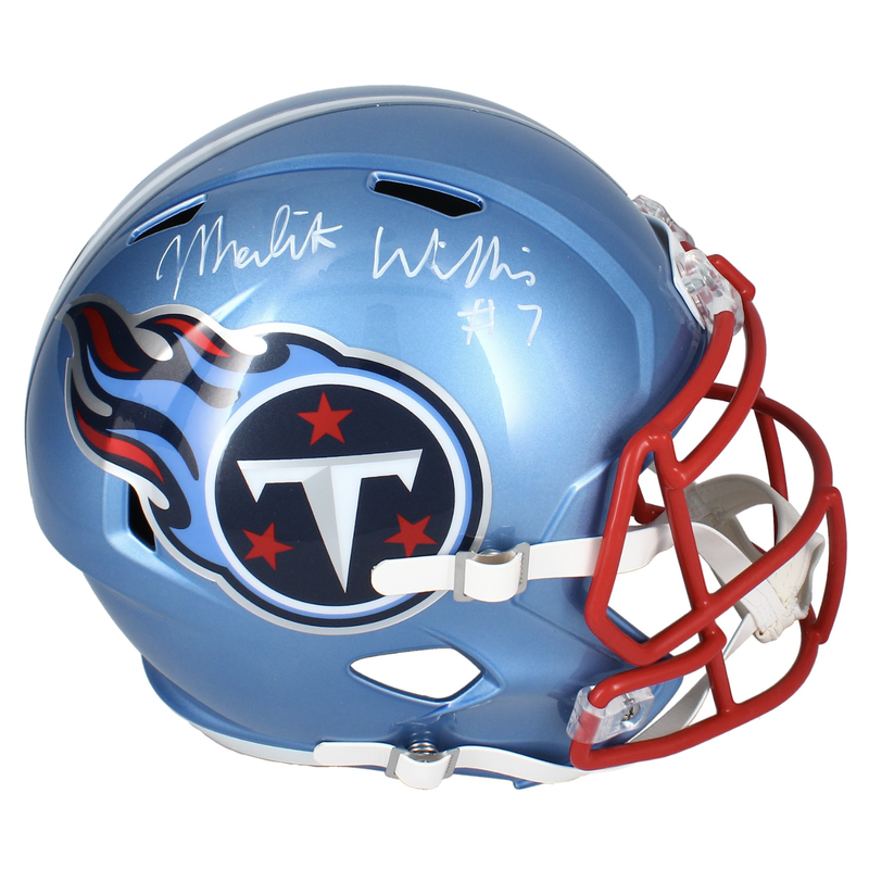 Malik Willis Autographed Titans Flash Full Size Speed Helmet Beckett