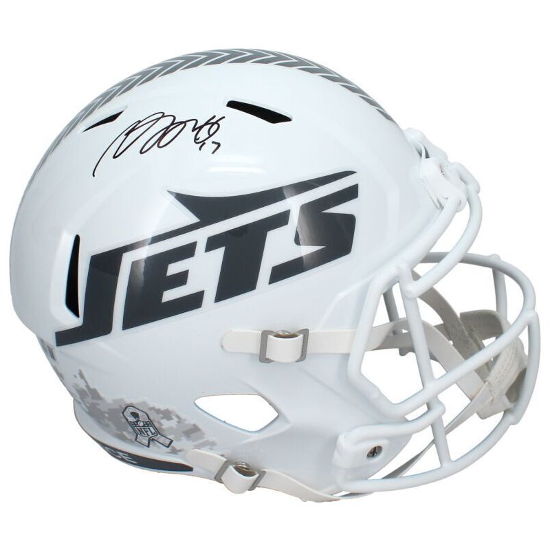 Davante Adams Autographed New York Jets 2024 STS Speed Full Size Helmet Beckett
