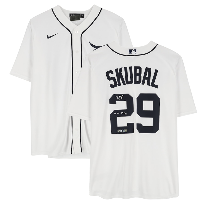 Tarik Skubal Autographed Detroit Tigers "24 Cy Young" Nike White Jersey Fanatics