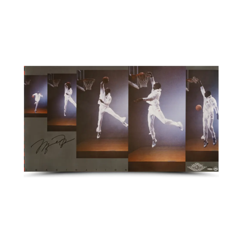 Michael Jordan Autographed 35x19 'Imagination' Photo UDA LE 123
