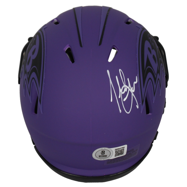 Terrell Suggs Autographed Baltimore Ravens 'RAVE' Mini Speed Helmet Beckett