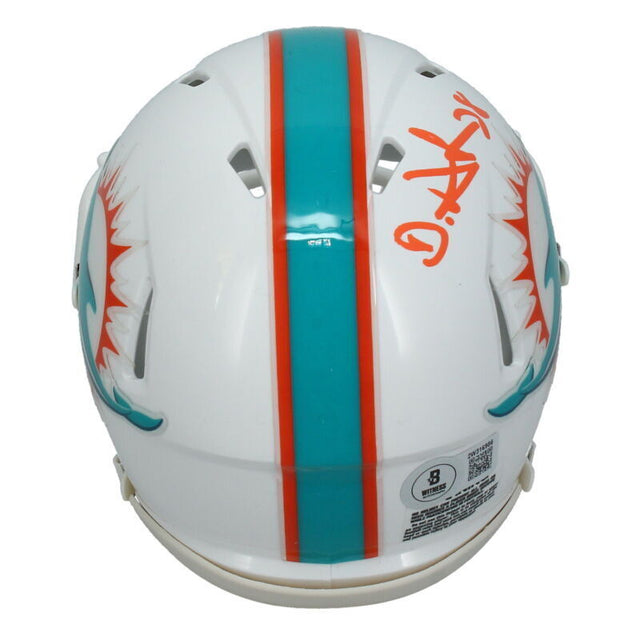 De'Von Achane Autographed Miami Dolphins Mini Speed Helmet Beckett