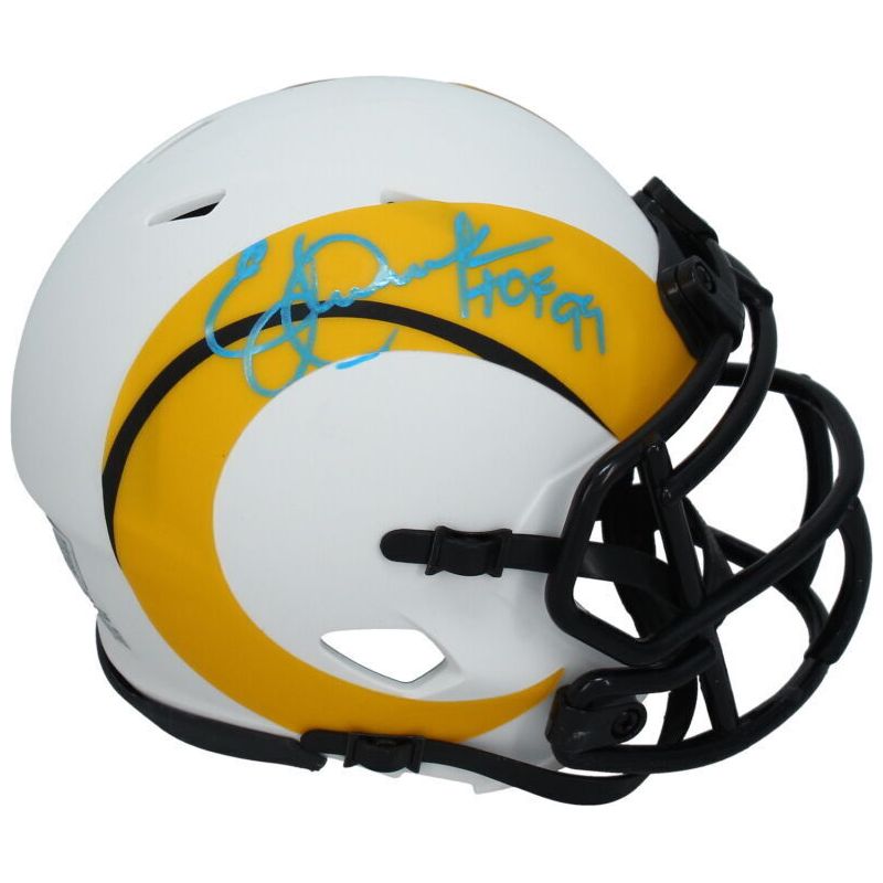 Eric Dickerson Autographed "HOF 99" Rams Mini Lunar Speed Helmet Beckett