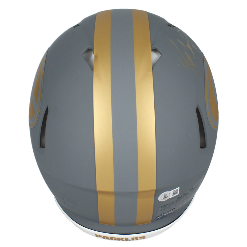 Brett Favre Autographed Packers Slate Authentic Speed Helmet Beckett