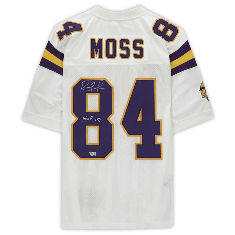 Randy Moss Autographed "HOF 18" Vikings Authentic M&N Jersey Fanatics