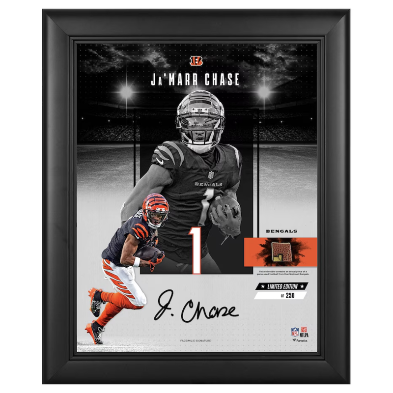 Ja'Marr Chase Bengals Unsigned 11" x 14" Framed 'Impact Collage' Photo LE 250