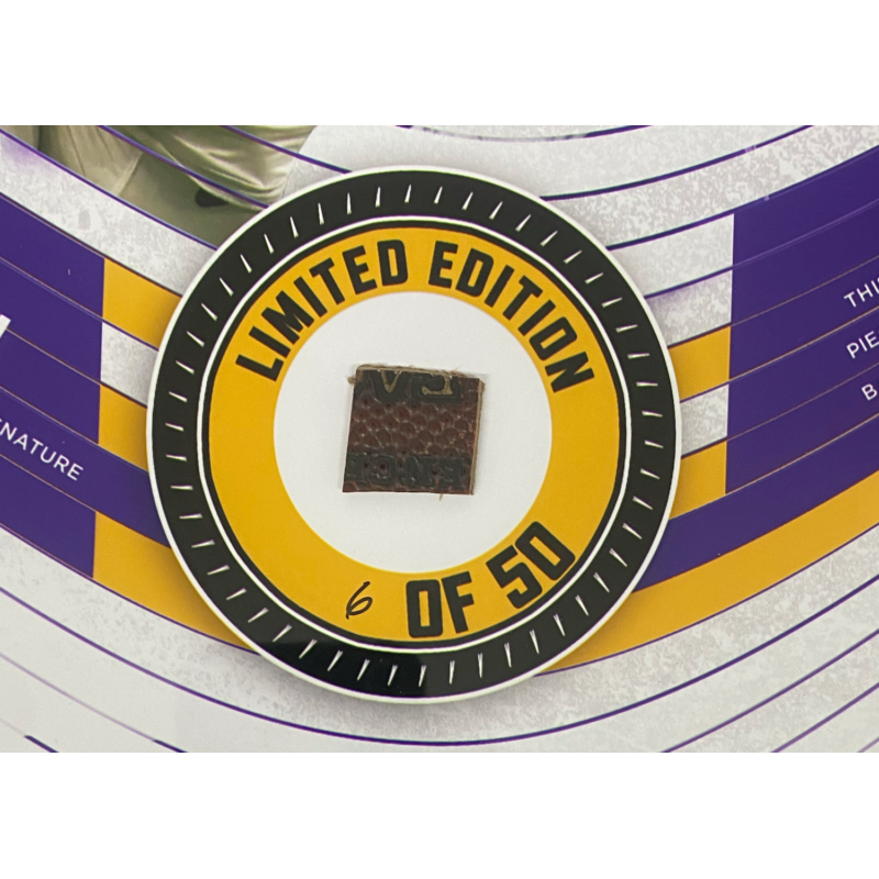 Justin Jefferson Vikings Framed 15" x 17" Game Used Football Collage LE 50