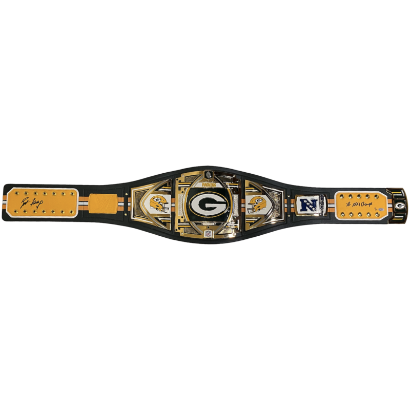 Brett Favre Autographed "SB XXXI Champs" Packers WWE Belt Beckett LE 1/4