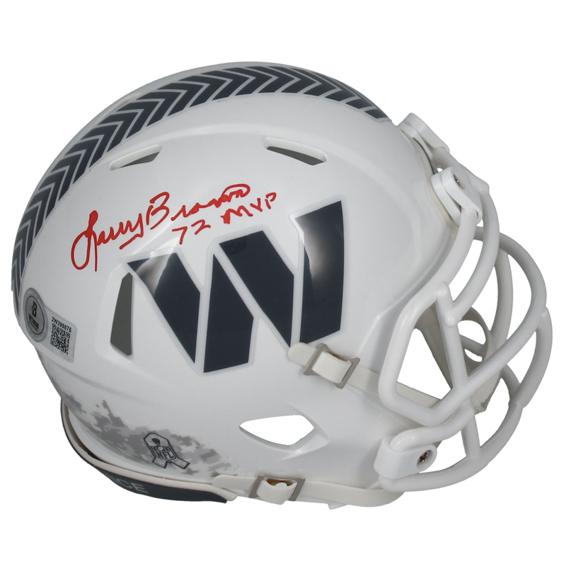 Larry Brown Autographed "72 MVP" Washington Commanders 2024 STS Mini Helmet Beckett