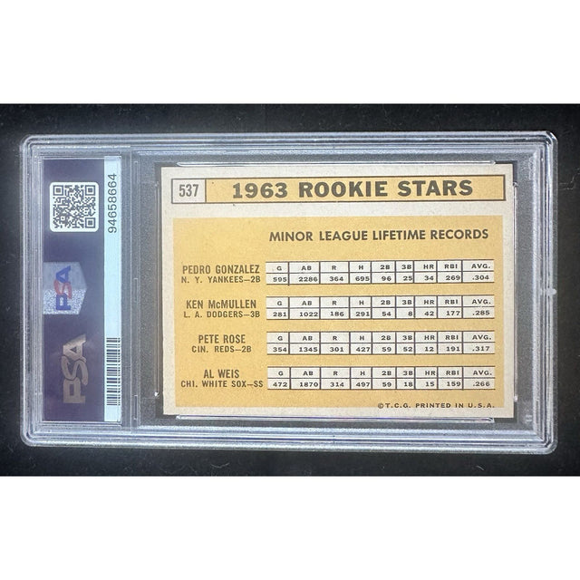 1963 TOPPS #537 1963 ROOKIE STARS ROOKIE RC PSA AUTHENTIC