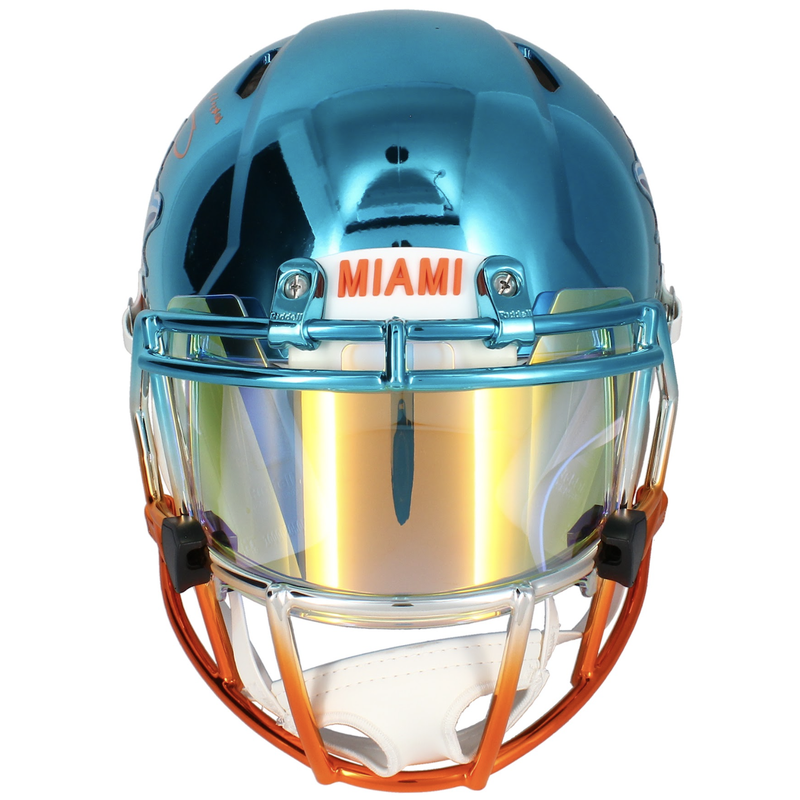 Tyreek Hill Autographed "Cheetah" Custom Chrome Miami Dolphins Speed Helmet Beckett