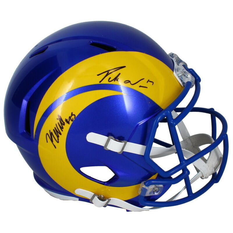 Kyren Williams / Puka Nacua Autographed Rams Full Size Speed Helmet Beckett