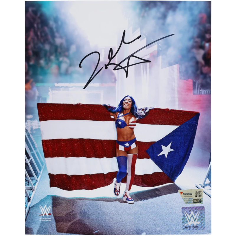 Zelina Vega Autographed 2023 Backlash Flag Entrance WWE 8" x 10" Photo Fanatics