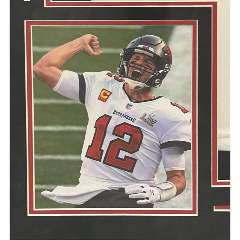 Tom Brady Autographed "SB LV Champ" Buccaneers Framed Nike White Jersey Fanatics