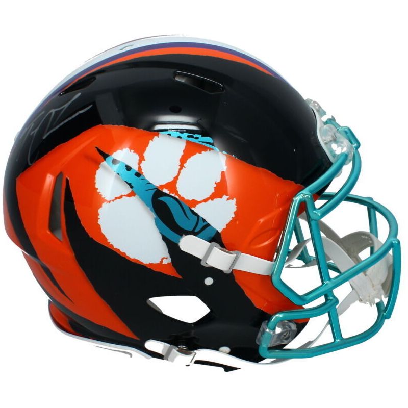 Trevor Lawrence Autographed Clemson / Jacksonville Jaguars Ripped Authentic Helmet Fanatics