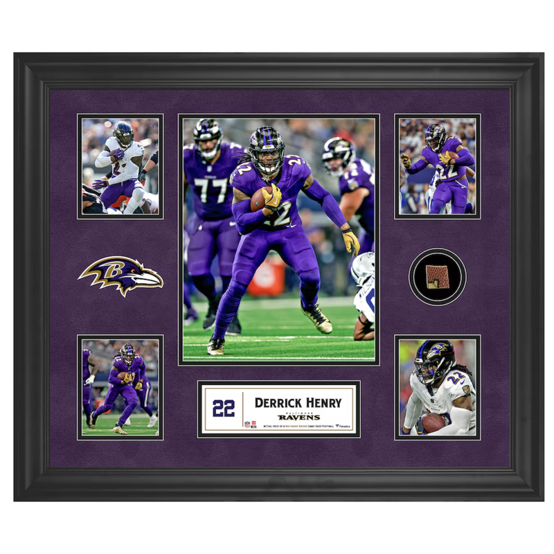 Derrick Henry Ravens Framed 20" x 24" Game Used Football Collage Fanatics