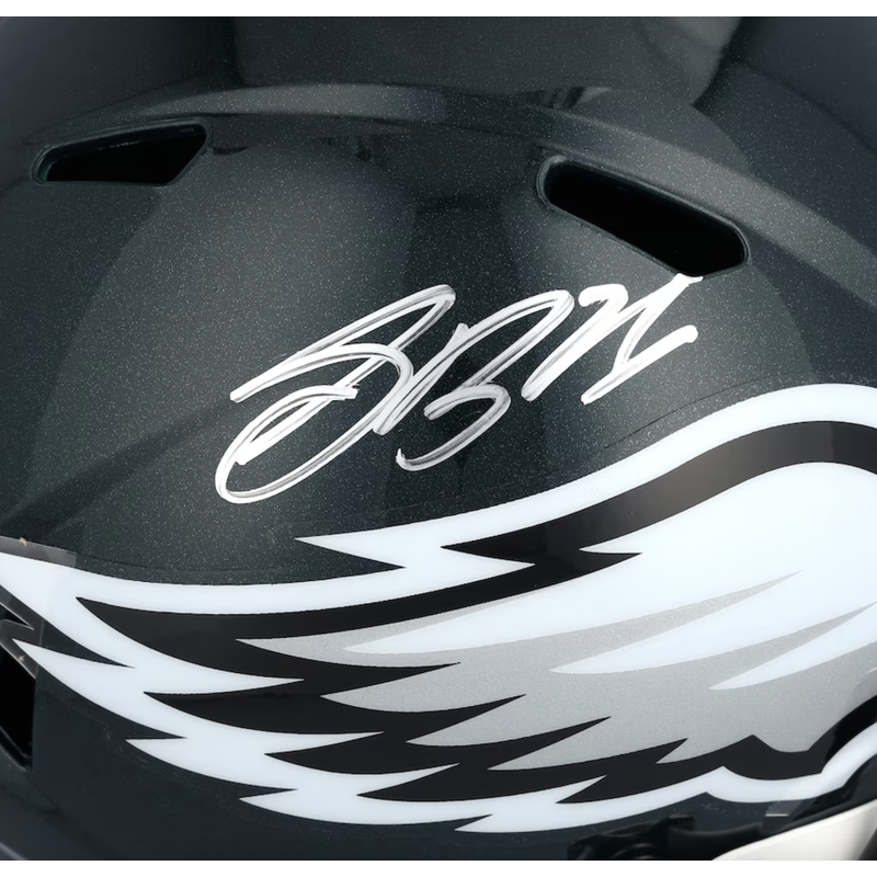 Saquon Barkley Autographed Eagles SB LIX Champions Logo Speed Helmet Fanatics