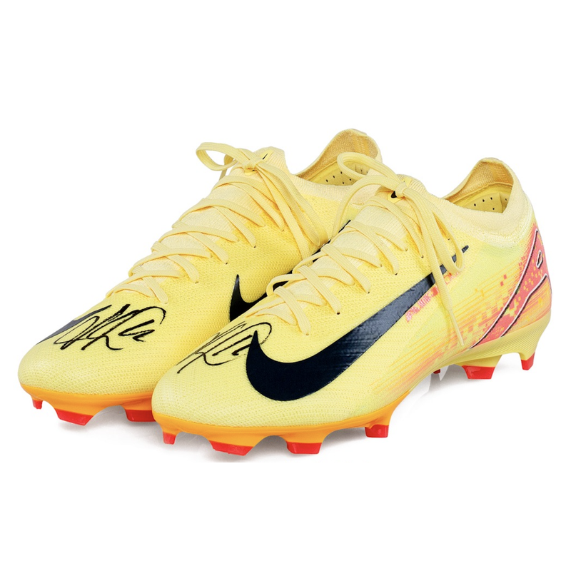 Kylian Mbappe Autographed Yellow Nike Zoom Viper 16 Pro Cleats Panini LE 25