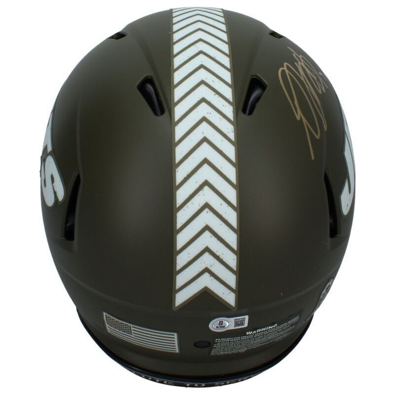 Davante Adams Autographed New York Jets 2022 STS Authentic Speed Helmet Beckett