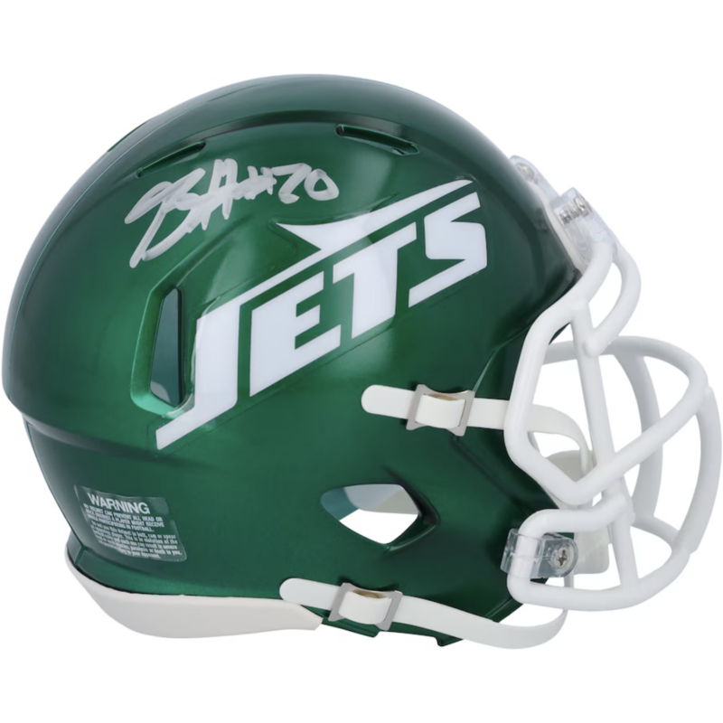 Breece Hall Autographed New York Jets 2024 Mini Speed Helmet Fanatics