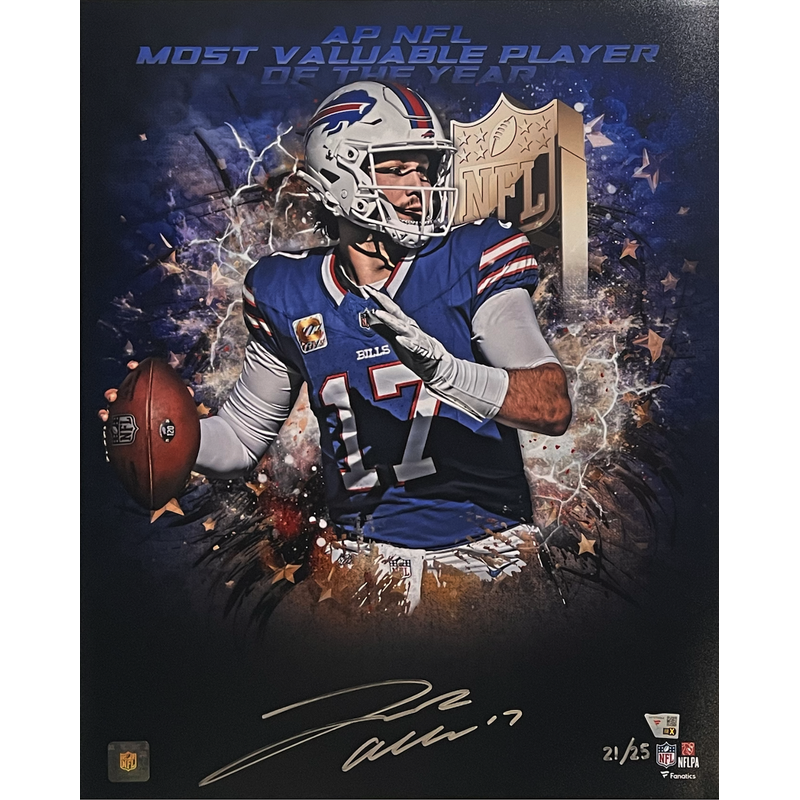 Josh Allen Autographed Bills 2025 MVP Collage 16" x 20" Photo Fanatics LE 25