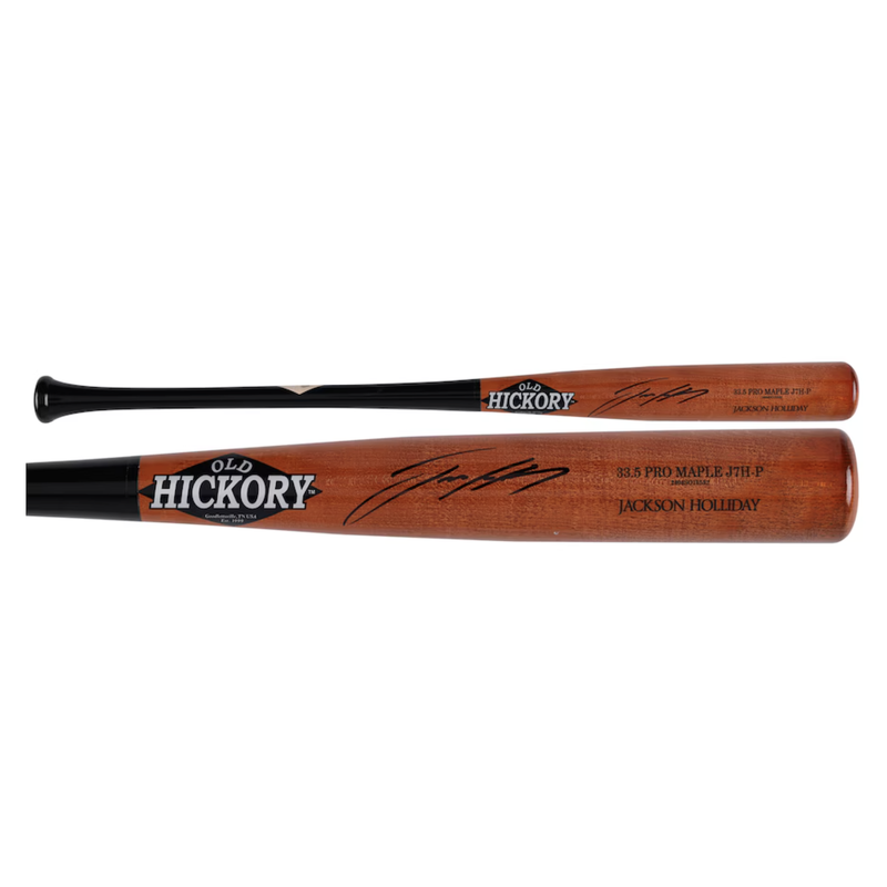Jackson Holliday Autographed Orioles Old Hickory Game Model Bat Fanatics
