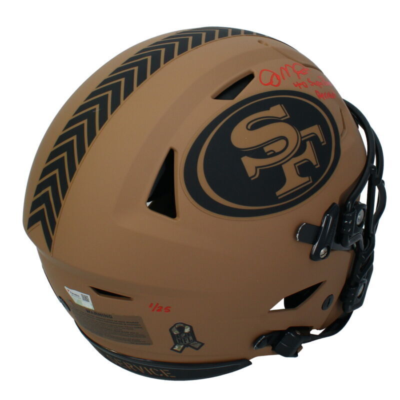 Joe Montana Autographed '4-0 SB Record' 49ers STS SpeedFlex Helmet Fanatics 1/25
