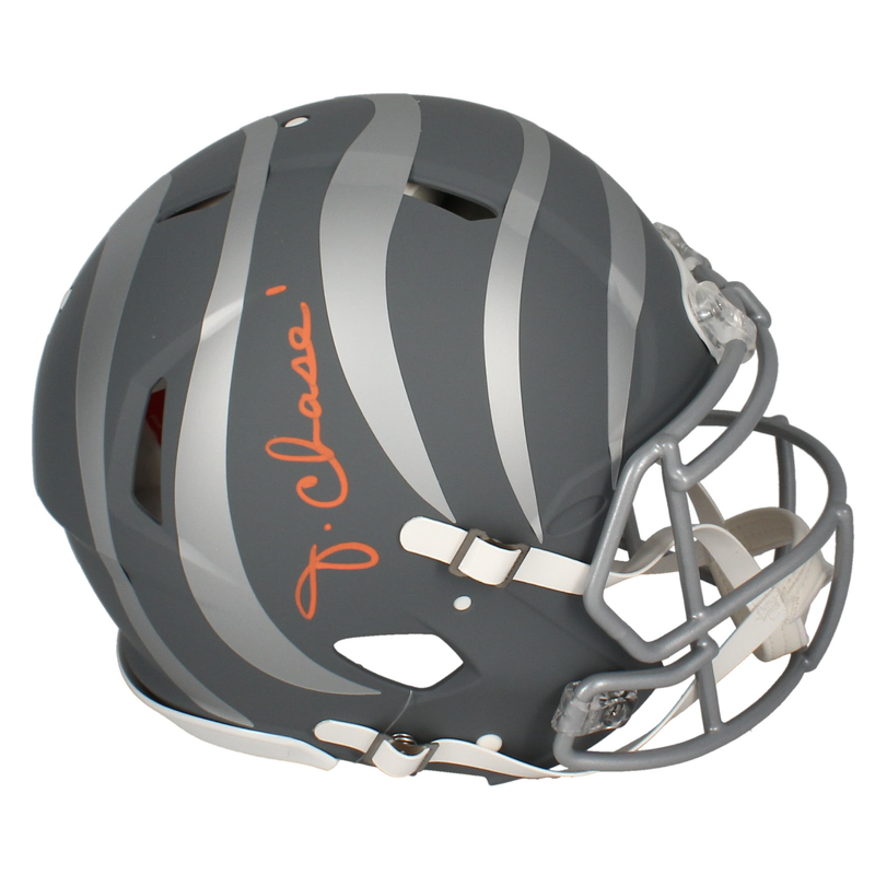 Ja'Marr Chase Autographed Bengals 'Slate' Authentic Speed Helmet Beckett