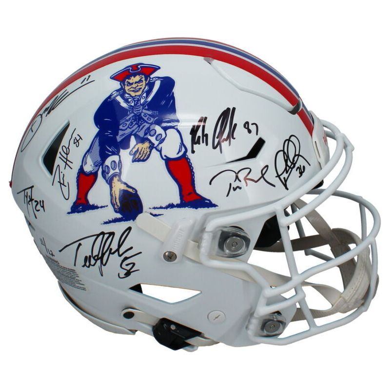 Tom Brady, Gronkowski, Edelman +4 Autographed SpeedFlex Helmet Patriots Fanatics LE 11/12