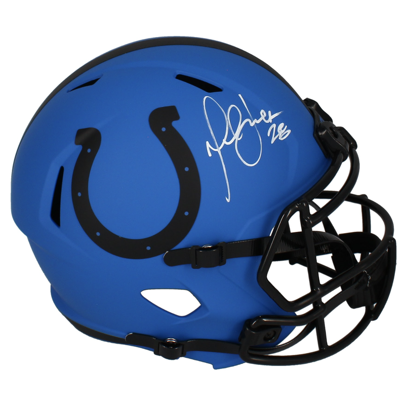 Marshall Faulk Autographed Colts 'RAVE' Full Size Speed Helmet Beckett