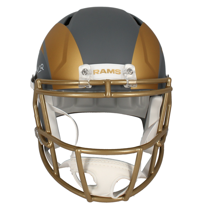 Puka Nacua Autographed Rams 'Slate' Full Size Speed Helmet Fanatics