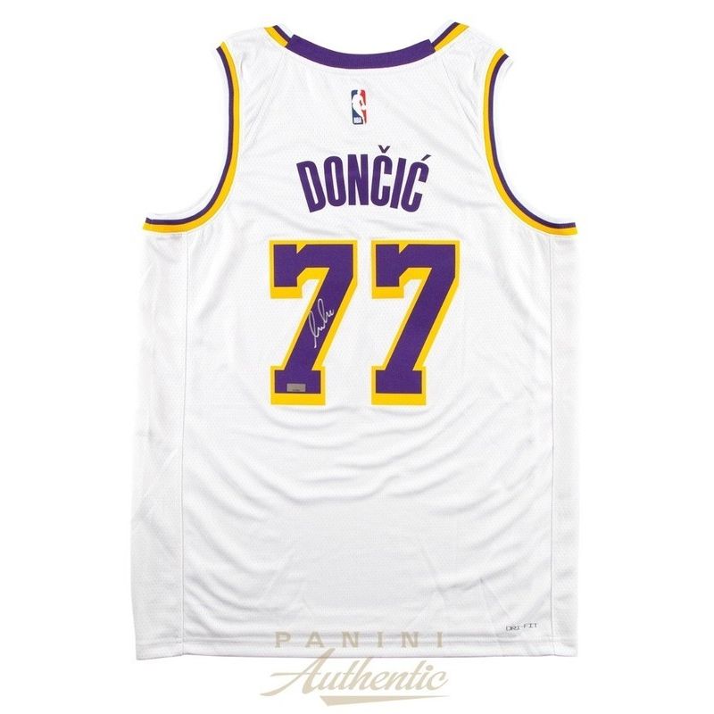 Luka Doncic Autographed Los Angeles Lakers White Nike Swingman Jersey Panini