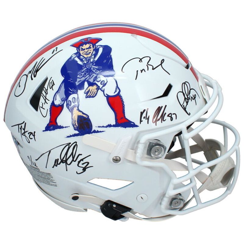 Tom Brady, Gronkowski, Edelman +4 Autographed SpeedFlex Helmet Patriots Fanatics LE 9/12