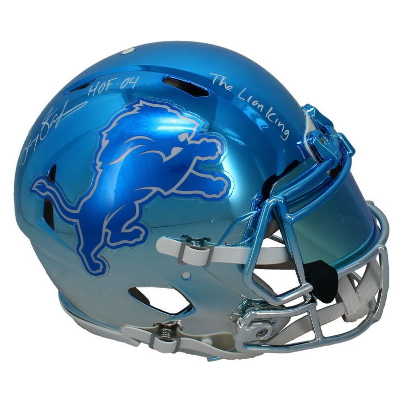 Barry Sanders Autographed HOF '04 Chromed Authentic Helmet Beckett & GDL LE 1/20