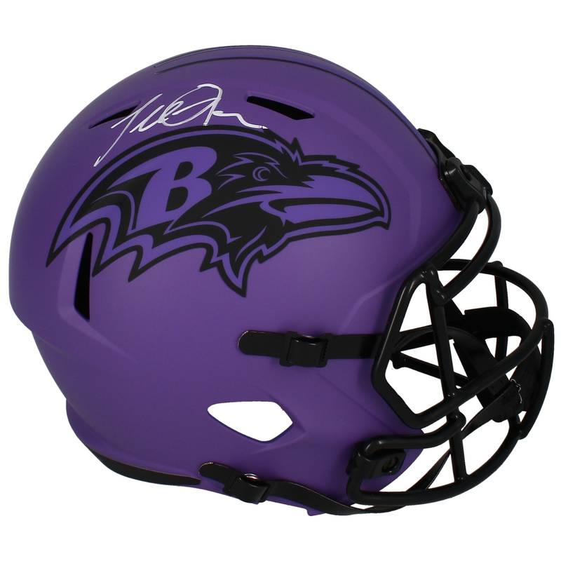 Terrell Suggs Autographed Ravens Full Size 'Rave' Speed Helmet Beckett