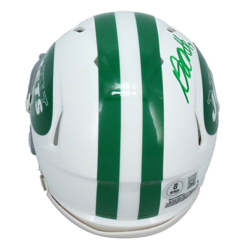 Davante Adams Autographed New York Jets 2024 Alt. Mini Speed Helmet Beckett