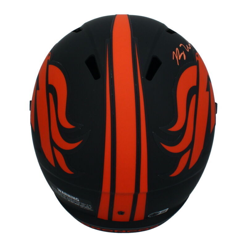 Bo Nix Autographed Denver Broncos Eclipse Full Size Speed Helmet Beckett