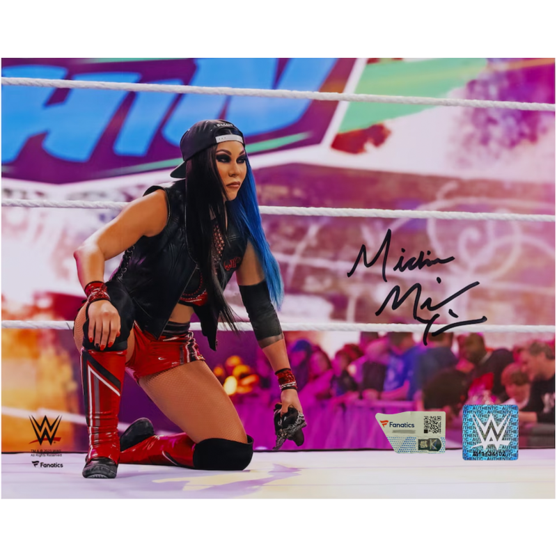 Mia Yim Autographed WWE In Ring Kneeling Down 8" x 10" Photograph Fanatics