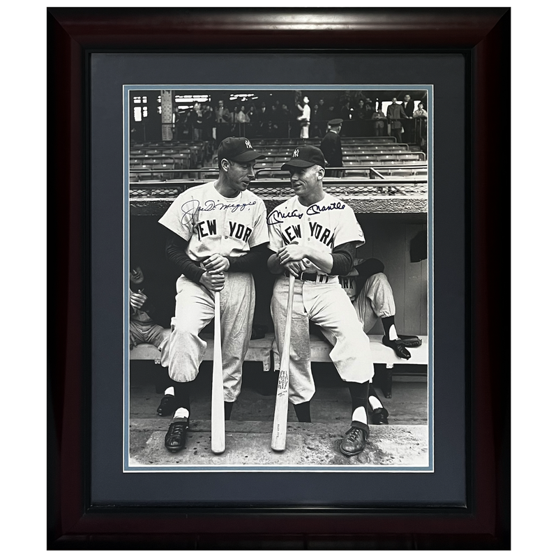 Mickey Mantle / Joe DiMaggio Autographed Yankees 16" x 20" Photograph JSA