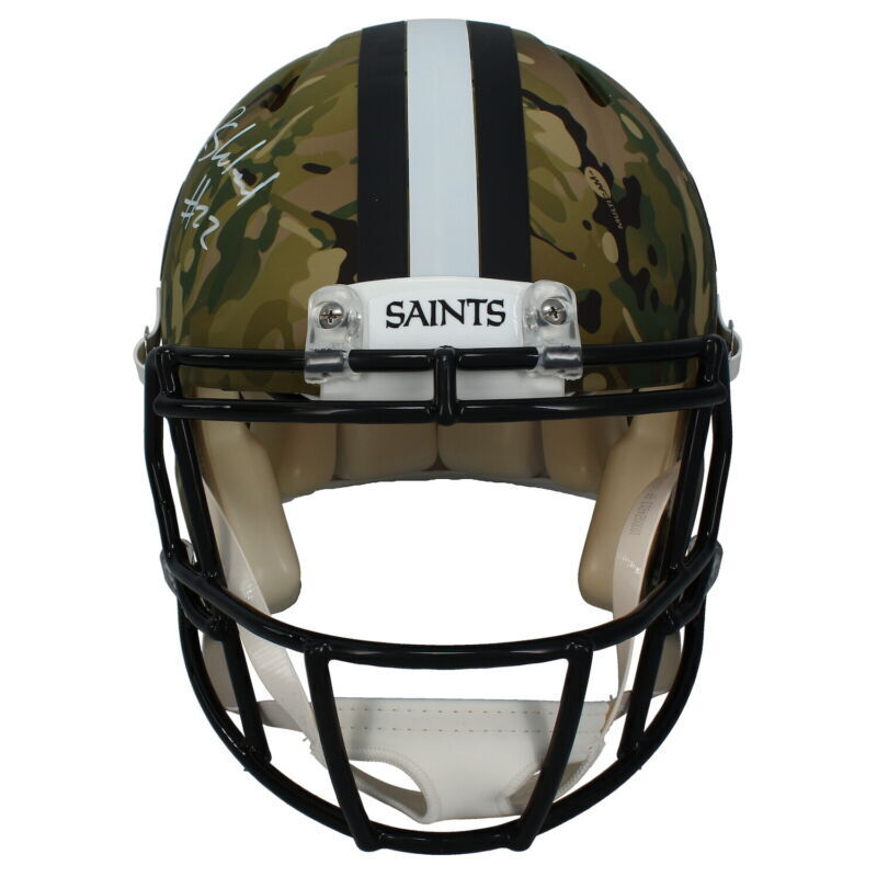 Rashid Shaheed Autographed New Orleans Saints Camo Authentic Speed Helmet Beckett