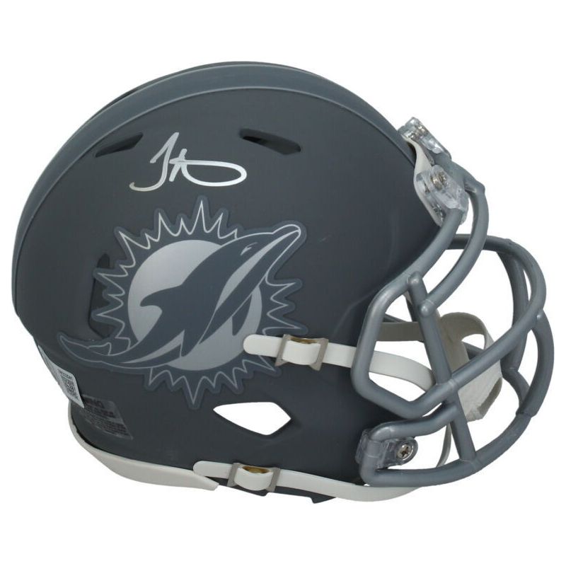 Tyreek Hill Autographed Miami Dolphins Slate Mini Speed Helmet Beckett