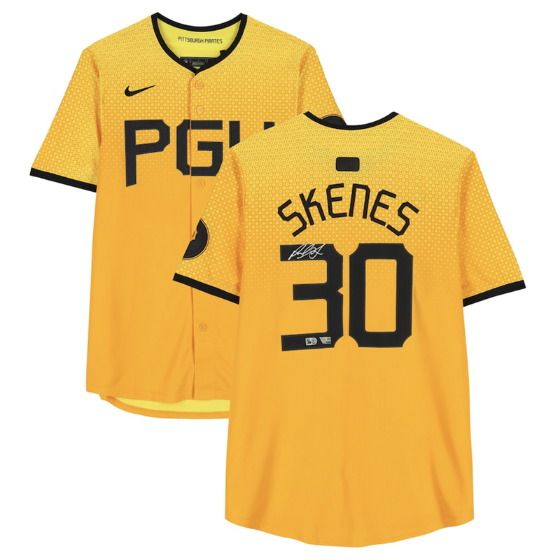 Paul Skenes Autographed Pirates Gold Nike City Connect Limited Jersey Fanatics