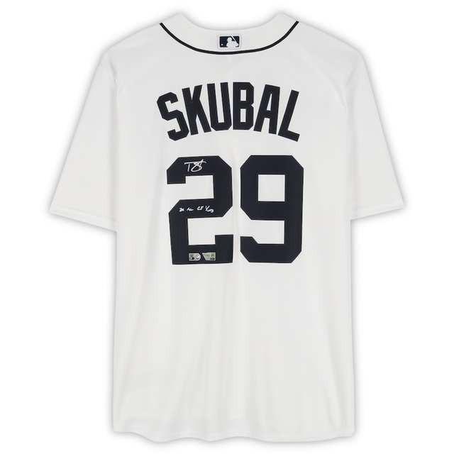Tarik Skubal Autographed Detroit Tigers "24 Cy Young" Nike White Jersey Fanatics