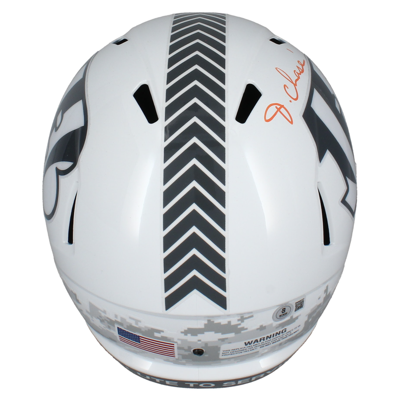 Ja'Marr Chase Autographed Bengals '2024 STS' Full Size Speed Helmet Beckett