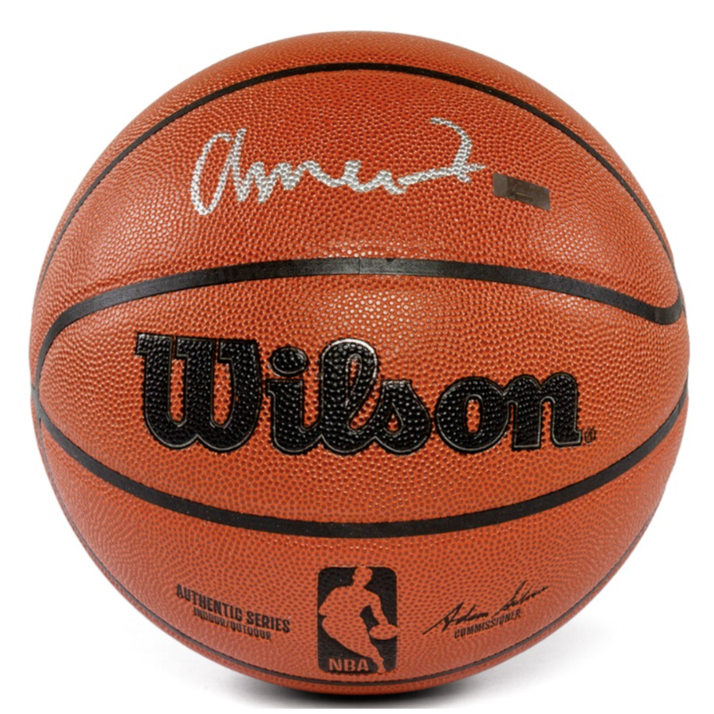 Amen Thompson Autographed Houston Rockets Wilson Basketball Panini