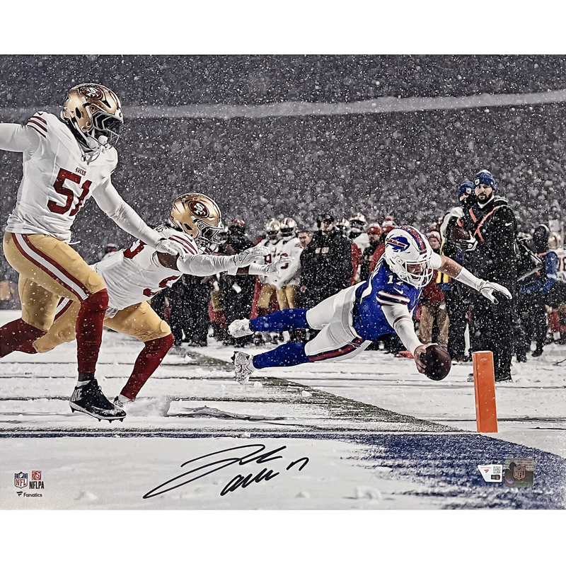 Josh Allen Autographed Buffalo Bills "Diving TD In The Snow" 16" x 20" Photo Fanatics