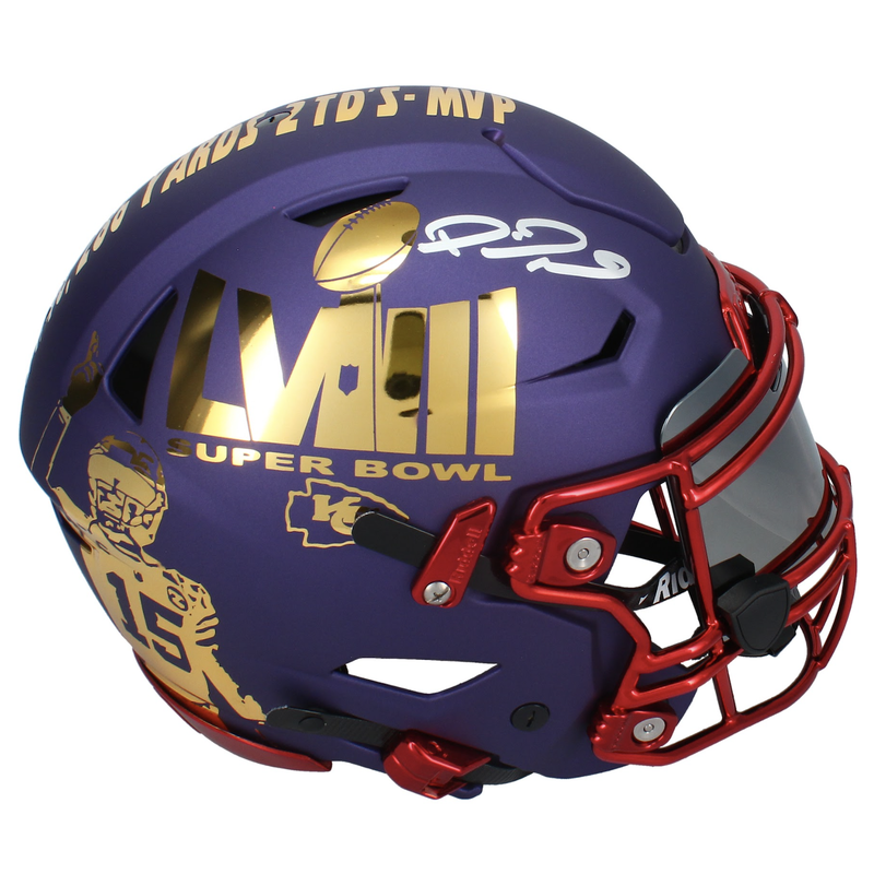 Patrick Mahomes Autographed Kansas City Chiefs SB Chrome Inlay SpeedFlex Helmet Beckett LE 15