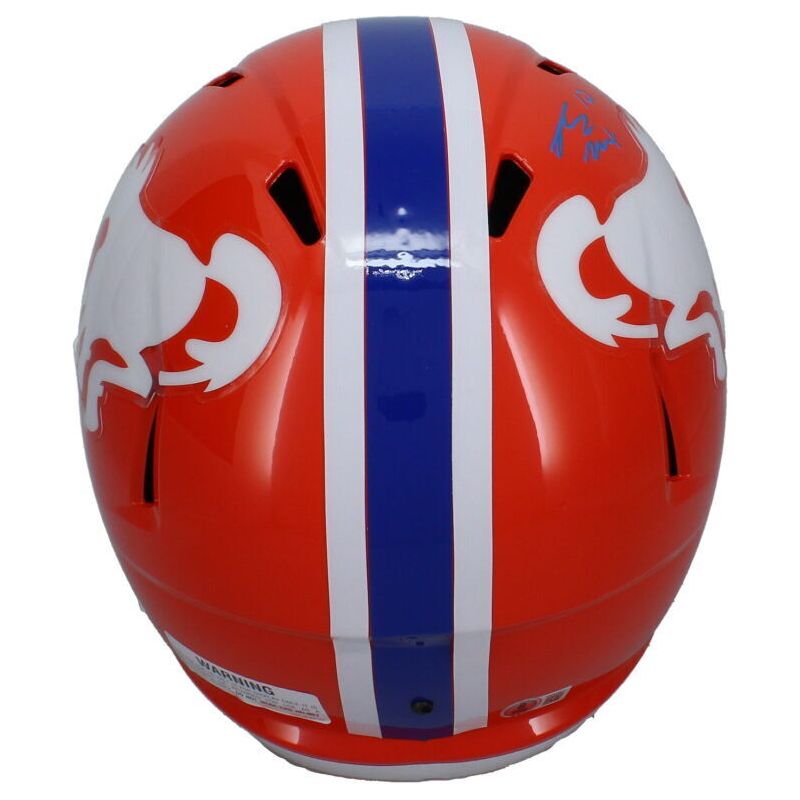 Bo Nix Autographed Denver Broncos Throwback Full Size Speed Helmet Beckett