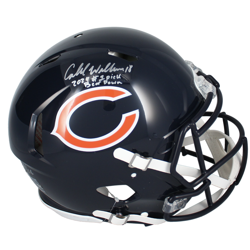 Caleb Williams Autographed "2024 #1 Pick" Chicago Bears Speed Helmet Fanatics LE 14/24