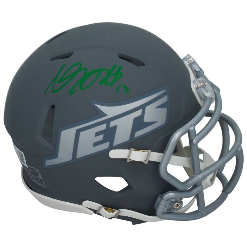 Davante Adams Autographed New York Jets Slate Mini Speed Helmet Beckett
